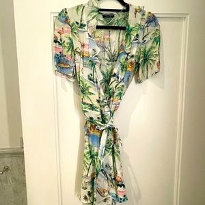 Zara tropical wrap dress. Size small